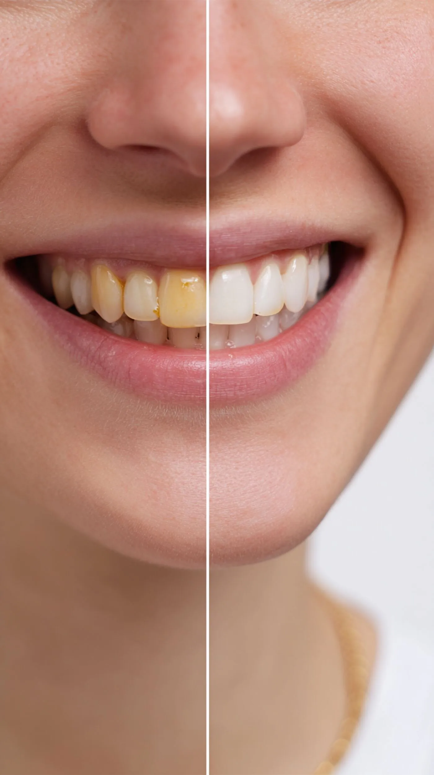 Before and after teeth whitening result